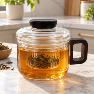 taza de té en uso
