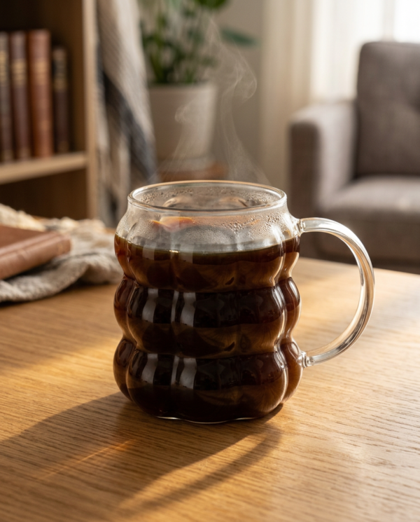 taza bubble en uso café negro