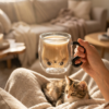taza gato en uso