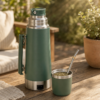 termo calentador eléctrico con mate y bombilla en uso termo calentador eléctrico con mate y bombilla en uso