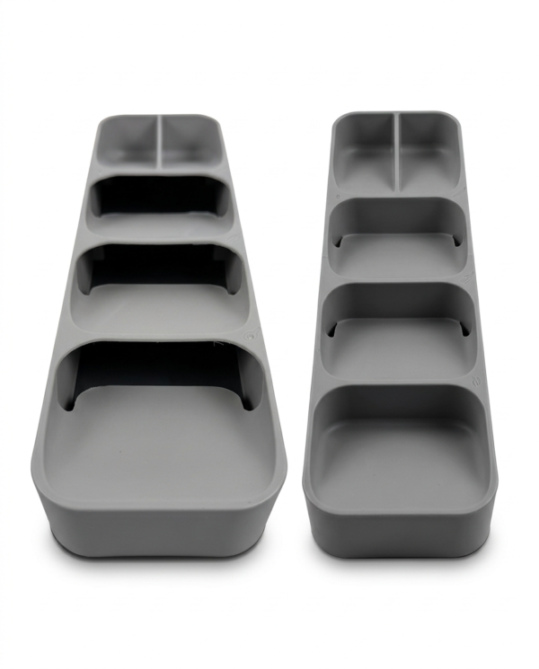 organizador cubiertos ambos lados gris